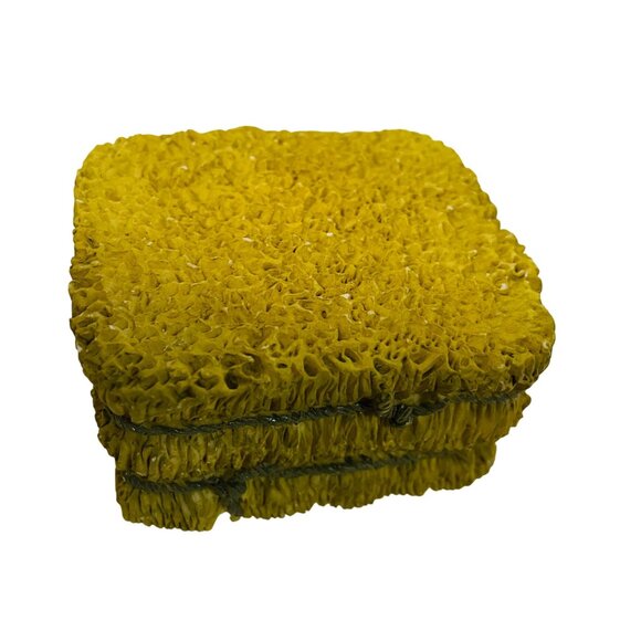 Vintage 1994 Enesco Yellow Sponge Textured Coasters 3" x 2 1/2" - Picture 4 of 5